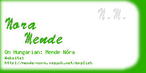 nora mende business card