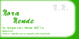 nora mende business card